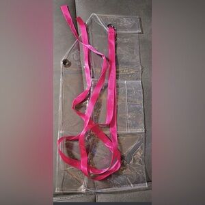 "Barbie Blonde" adult clear apron with pink  new no box